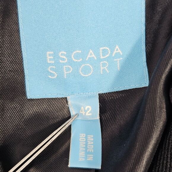 Escada Sport Black Wool Blend Double Breasted Peacoat Women’s Size 42 (L) - Picture 4 of 10